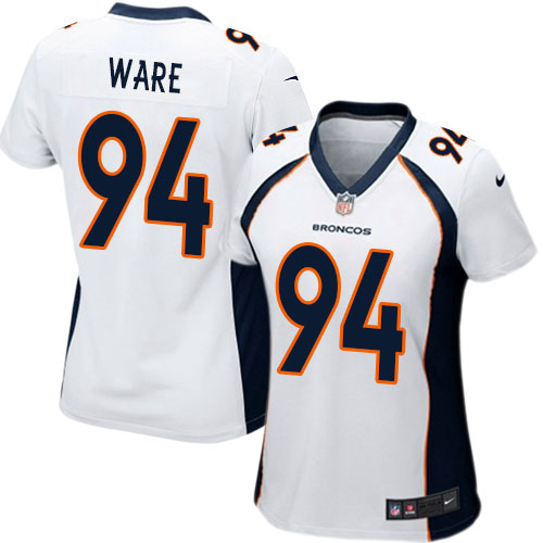 Women's Elite DeMarcus Ware Nike Jersey White Road - #94 NFL Denver Broncos